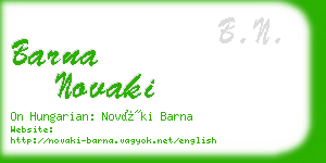 barna novaki business card